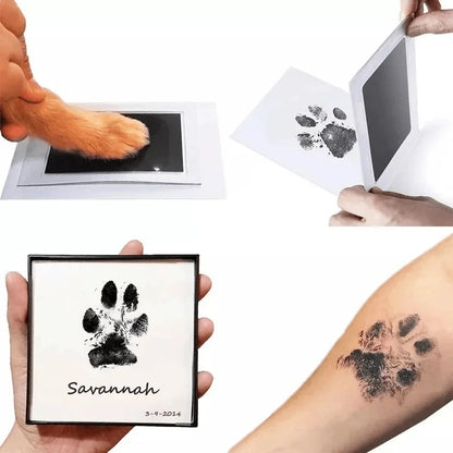 Pet Paw Print Commemorative Ink Pad，Dog or Cat Pet Owner Keepsake，Diy Inkless Handprints and Pet Pawprint Impression Making Kit