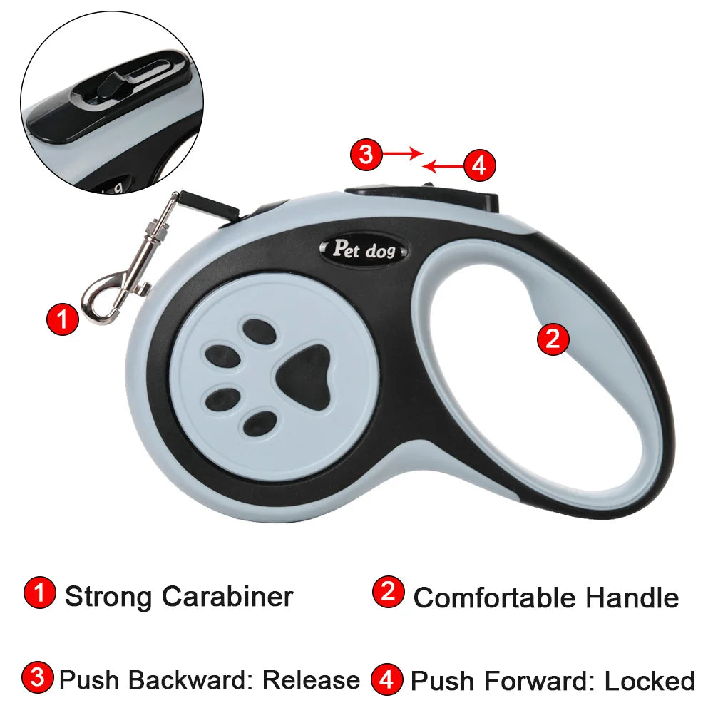Automatic Retractable Dog Leash - Dual Size Options with Brake & Lock Safety System