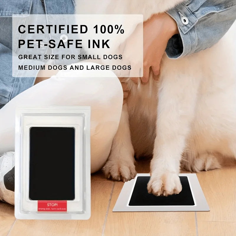 Pet Paw Print Commemorative Ink Pad，Dog or Cat Pet Owner Keepsake，Diy Inkless Handprints and Pet Pawprint Impression Making Kit
