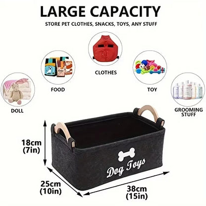 Felt Pet Toy Storage Basket - Ideal for Organizing Dog Toys