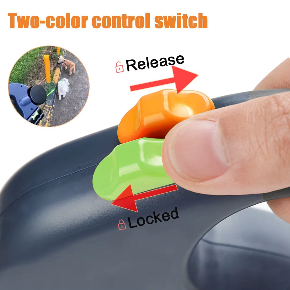 3M Retractable Dual Pet Leash  with Lights