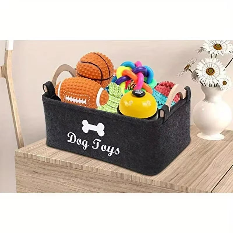 Felt Pet Toy Storage Basket - Ideal for Organizing Dog Toys