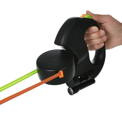 3M Retractable Dual Pet Leash  with Lights