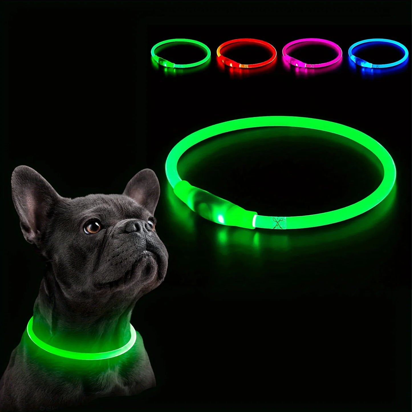 LED Light Collar Luminous Anti-Lost Dog Collar USB Rechargeable Dog  Collar