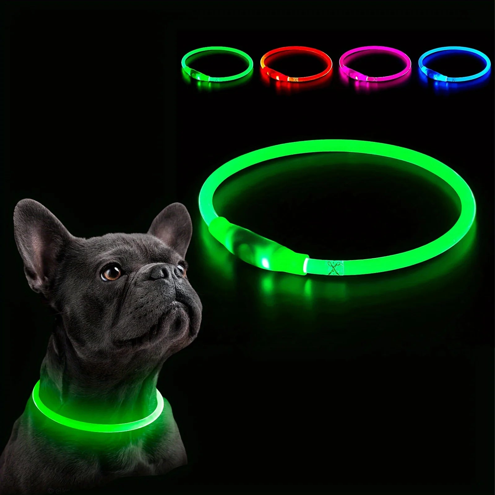 LED Light Collar Luminous Anti-Lost Dog Collar USB Rechargeable Dog  Collar