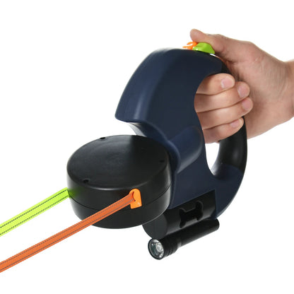 3M Retractable Dual Pet Leash  with Lights