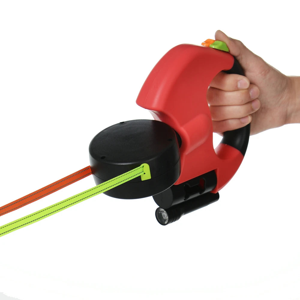 3M Retractable Dual Pet Leash  with Lights
